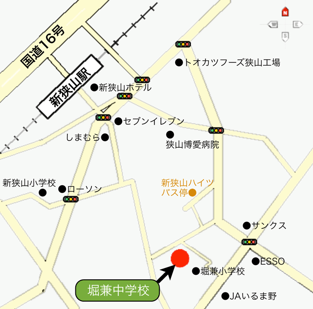 駅から堀中までの地図